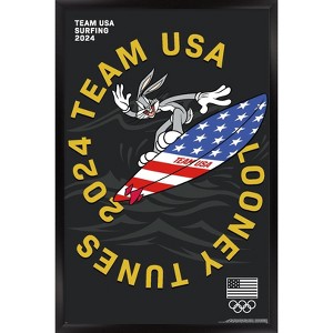 Trends International Looney Tunes x Team USA - Surfing Framed Wall Poster Prints - 1 of 4