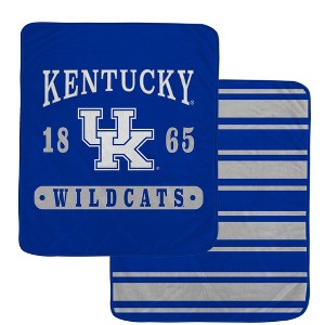 NCAA Kentucky Wildcats Varsity Plaque Double Sided Royal Plush Blanket: Sports Team Logo - 1 of 1