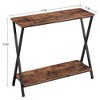 Small Sofa Tables, Narrow Console Table, 2-Tier Industrial Entryway Table with Shelves - 2 of 4