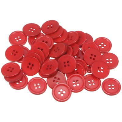 Unique Bargains Resin Craft Snap Round Flat 4-Hole Sewing Buttons 50 Pcs