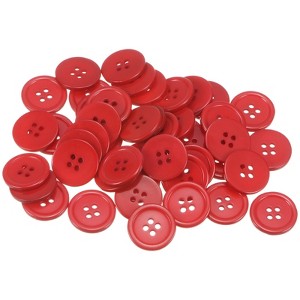 Unique Bargains Resin Craft Snap Round Flat 4-Hole Sewing Buttons 50 Pcs - 1 of 4