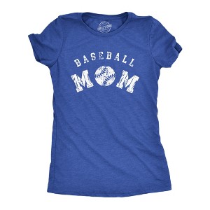Womens Baseball Mom T Shirt Funny Cute Mother's Day Gift Base Ball Tee For Ladies - Crazy Dog Women's T Shirt - 1 of 4