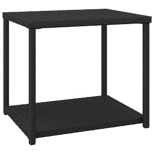 vidaXL Side Table, Black, 21.7"x17.7"x19.3", Poly Rattan - 1 of 4