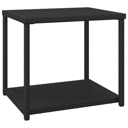 vidaXL Side Table, Black, 21.7"x17.7"x19.3", Poly Rattan - image 1 of 4