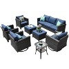Ovios Tampa 8pc Wicker Outdoor Patio Furniture Conversation Sofa Set with Swivel Chairs and Cushions - 2 of 4