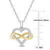 EVERLY JEWELRY | Two Tone Silver 1/5ct Cubic Zirconia Heart & Infinity Pendant & Chain, 18 inc - 2 of 4