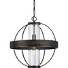 Progress Lighting, Terrace, 1-Light Outdoor Hanging Light, Matte Black, Seeded Glass Shade - 2 of 4