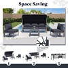 Cesicia 4-Piece Gray Patio Sofa Set With Canopy, Side Table, And Cushions for Backyard, Porch, Poolside - 3 of 4