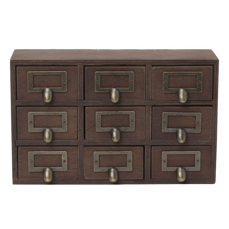 Kate and Laurel Apothecary Wood Desk Drawer Set, 9 Drawers, 2 of 12
