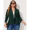 Women's Plus Size Blazer Notch Panel Work Business Casual Outfits Dressy Suit Jacket Peplum Blazers - 4 of 4