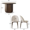 Round Dining Table Set for 4, Modern Dining Room Table and Chairs Set, Upholstered Chairs with Walnut Legs, Stylish Pedestal Base-Maison Boucle - 4 of 4