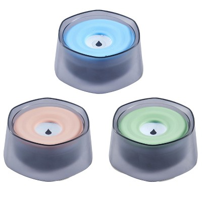 Pink Anti-Spill Pet Water Bowl with Floating Disk