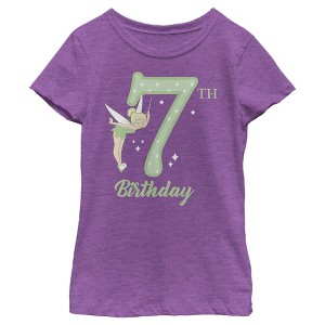 Girl's Peter Pan Tinker Bell 7th Birthday T-Shirt - 1 of 4