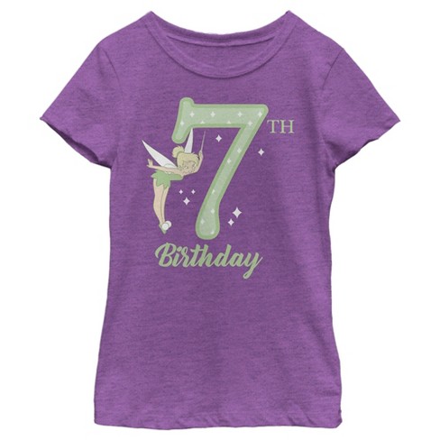 Girl's Peter Pan Tinker Bell 7th Birthday T-Shirt - image 1 of 4