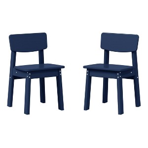WestinTrends Tiny Terraces Outdoor HDPE Kids Modern Plastic Toddler Dining Chairs (Set of Two) - 1 of 4