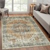 Washable Vintage Rug Non Slip Low Pile Rug Soft Retro Medallion Distressed Throw Floor Cover Foldable Indoor Carpet for Living Room Bedroom Playroom - 3 of 4