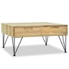 vidaXL Coffee Table 31.5"x31.5"x15.7" Solid Teak - 3 of 4