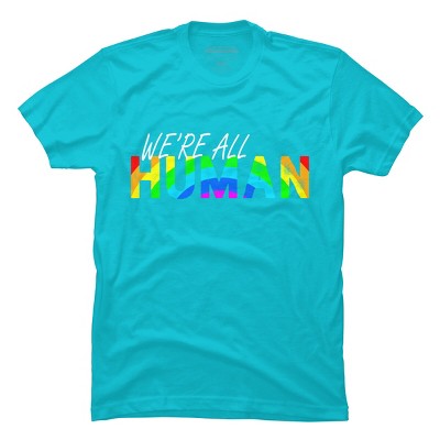 Adult Design By Humans We're All Human Rainbow Pride By JuTrading T-Shirt