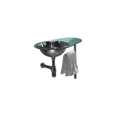 ALFI New Generation AQUA Laminated Matte Glass Counter Top with Polished Stainless Steel Drop-in Basin on Left Side