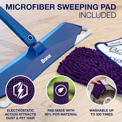 Bona Pet Floor Mop Starter Kit - 2 in 1 Wet + Dry Floor Sweeping + Mopping - 1 Mop, 1 Reusable Sweeping Pad, 1 Reusable Mopping Pad_2