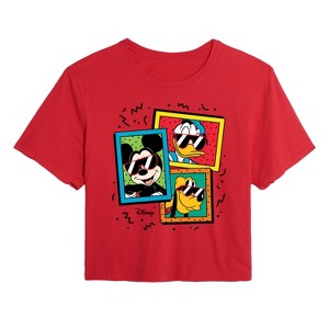 Women's - Disney - Mickey Friends Sunglasses Cropped Graphic T-Shirt - 1 of 4