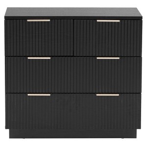 Karl Home 4-Drawer Black MDF (Medium-Density Fiberboard) 28.35in. W Nightstands - 1 of 4