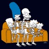 Men's The Simpsons Skeleton Family on Couch T-Shirt - 2 of 4