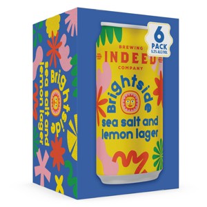 Indeed Brightside Sea Salt and Lemon Lager - 6pk/12 fl oz Cans - 1 of 3