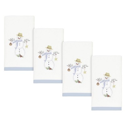 Avanti Linens Coastal Snowman 4 Pc Fingertip Towel Set