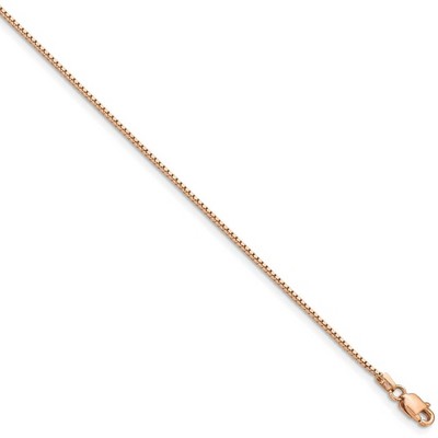 Black Bow Jewelry 0.95mm 14k Rose Gold Solid Box Chain Necklace