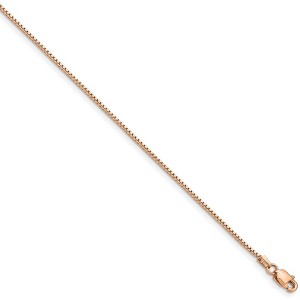 Black Bow Jewelry 0.95mm 14k Rose Gold Solid Box Chain Necklace - 1 of 4