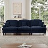 Hrinhom 107"W Elegant Mid Century Large 3 Seater Sofa Couch with Flared Arms and Removable Ruffles Pleats Skirts - 2 of 4