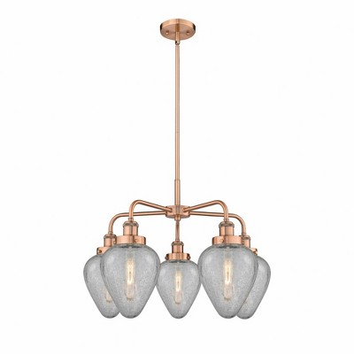 Geneseo - 5 Light Stem Hung Chandelier In Industrial Style-15 Inches Tall and 24 Inches Wide