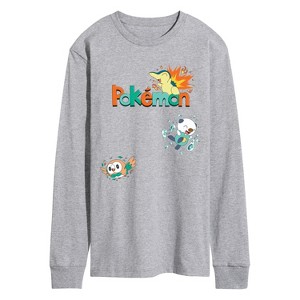 Men's - Pokémon - Cyndaquil, Oshawott, Rowlet Long Sleeve Graphic T-Shirt - 1 of 3