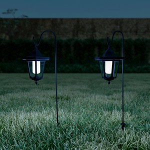Hanging Solar Coach Lights- 26" Outdoor Lighting with Hanging Hooks for Garden, Path, Landscape, Patio, Driveway, Walkway- Set of 2 by Nature Spring - 1 of 4