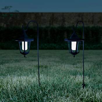 Hanging Solar Coach Lights- 26" Outdoor Lighting with Hanging Hooks for Garden, Path, Landscape, Patio, Driveway, Walkway- Set of 2 by Nature Spring