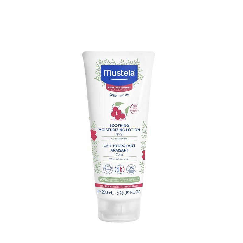 Mustela Sensitive Moisturizing Soothing Baby Body Lotion Fragrance Free - 6.76 fl oz, 1 of 8