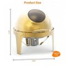 Coucheta 6.3QT Round Buffet Chafing Dish - Stainless Steel Food Warmer with Glass Viewing Window & Full Pan for Catering & Events - 3 of 4