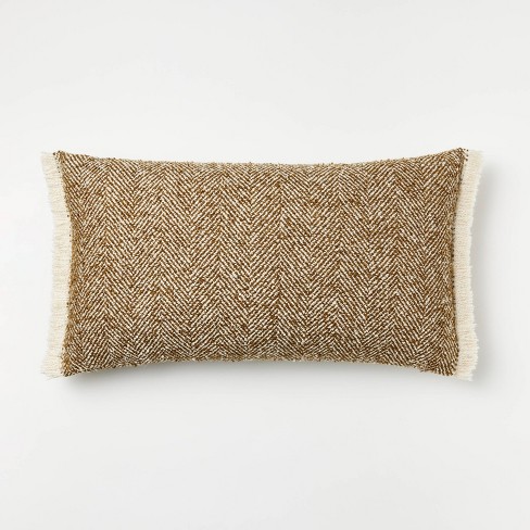 Oversized Textural Woven Lumbar Throw Pillow Cream - Threshold™ : Target