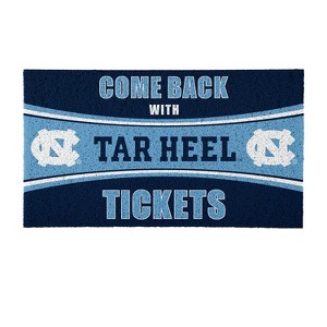 Evergreen Come Back with Tickets University of North Carolina 28" x 16" Woven PVC Indoor Outdoor Doormat - 1 of 4