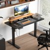 VECELO Electric Standing Office Desk Adjustable Height, Computer Desk with Headphone Hook, Memory Preset Gaming Desk, Dual-Motor,  Black - 4 of 4