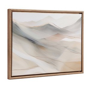 Kate & Laurel All Things Decor 18"x24" Sylvie Beaded Abstract Mystic Mountain Landscape Framed Canvas by The Creative Bunch Studio Gold - 1 of 4