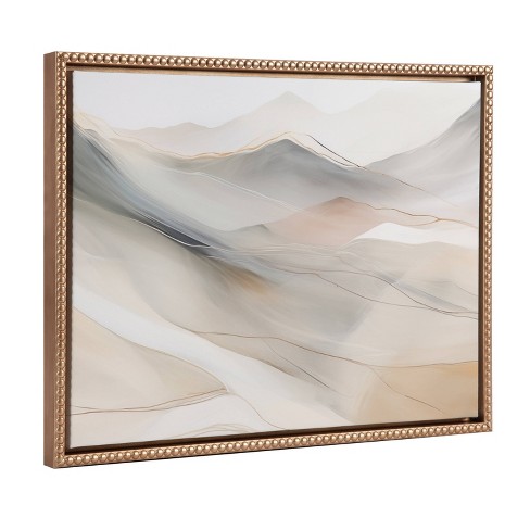 Kate & Laurel All Things Decor 18"x24" Sylvie Beaded Abstract Mystic Mountain Landscape Framed Canvas by The Creative Bunch Studio Gold - image 1 of 4