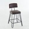 Okak Industrial Bar Stools Set of 2, Counter Height Bar Stools with Metal Frame, Vintage Bar Chairs with Backrest for Kitchen Island, Home Bar - 4 of 4