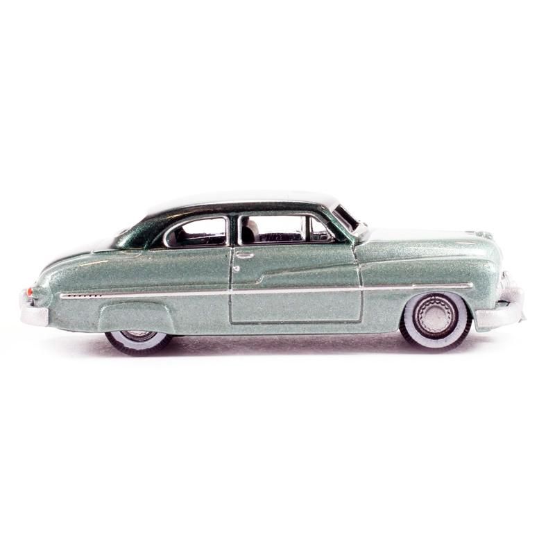 1949 Mercury Coupe Metallic Green with Dark Green Top 1/87 (HO) Scale Diecast Model Car by Oxford Diecast, 2 of 4
