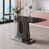 NicBex 63" Modern Rectangular Dining Table Imitation Marble Tabletop with U-shaped Bracket for Kitchen - 3 of 4