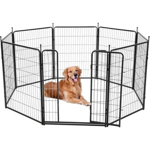 Pet Play Pen, Indoor/Outdoor,Heavy Duty Metal Pet Exercise Pen, Wide Door Low Threshold,Portable Pet Playpen - 1 of 4