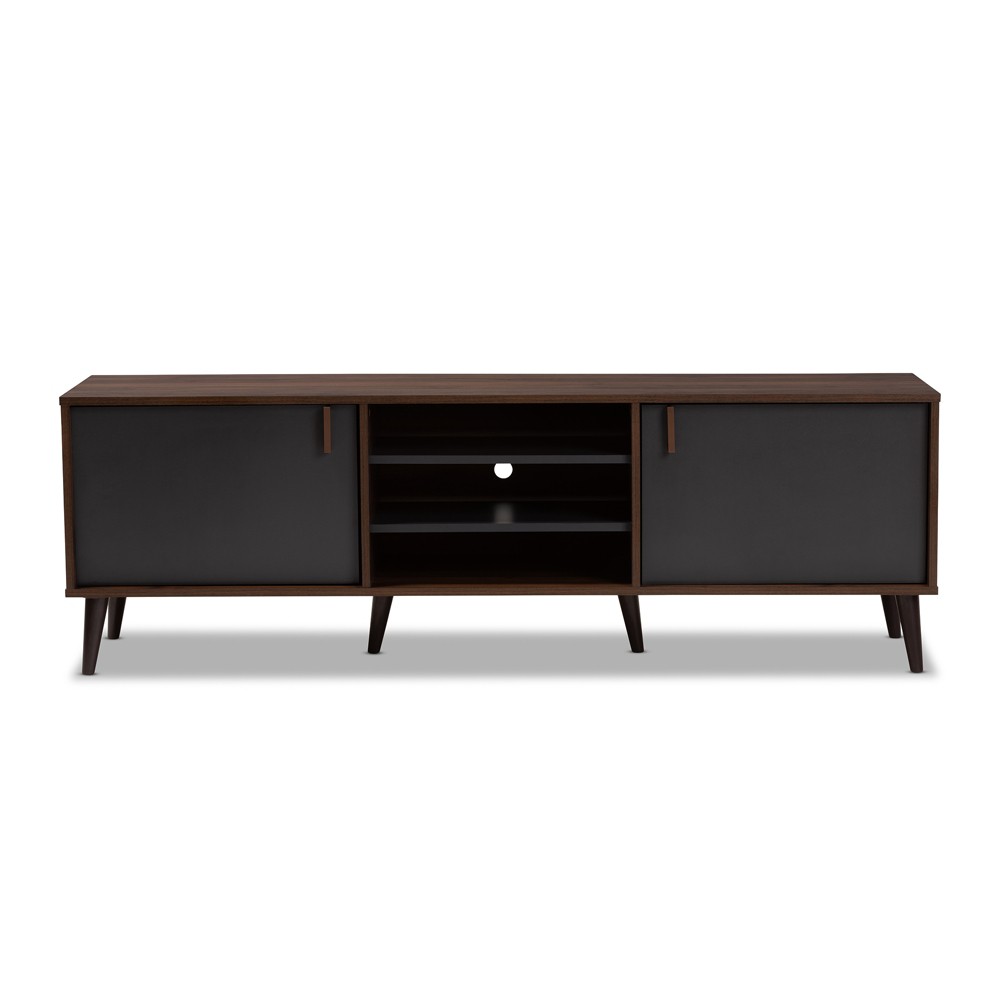 Photos - Mount/Stand Samuel Finished TV Stand for TVs up to 55" Walnut Brown/Dark Gray - Baxton