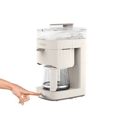 Off-White 5-Cup Compact Drip Coffee Maker with Glass Carafe