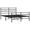 vidaXL Metal Bed Frame with Headboard and Footboard Black 53.1 in.x74.8 in. - 4 of 4